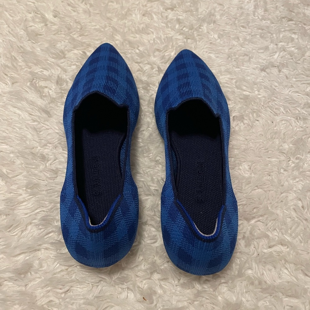 Rothy’s Lazuli Gingham Pointed Loafer - Picture 3 of 8
